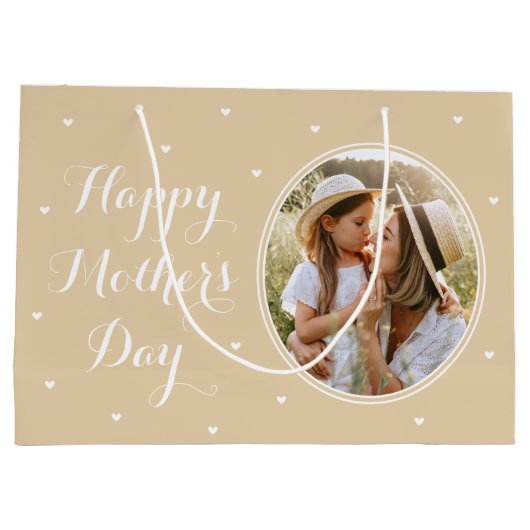 Elegante Moederdag gepersonaliseerde foto goud Groot Cadeauzakje (Achterkant)