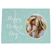 Elegante Moederdag Gepersonaliseerde Foto Mint Gro Groot Cadeauzakje (Voorkant)