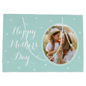 Elegante Moederdag Gepersonaliseerde Foto Mint Gro Groot Cadeauzakje (Achterkant)