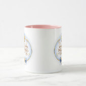 Elegante Moederdag I Roze Roos & Blauwe Vlinder Mok (Midden)