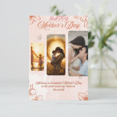 Elegante Moederdag Kaart - een oprecht eerbetoon (Staand voorkant)