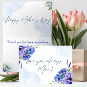 Elegante Moederdag Kaart met Bloemen Waterverf