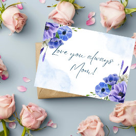 Elegante Moederdag Kaart met Bloemen Waterverf