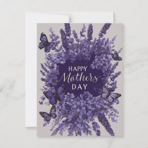 Elegante Moederdag Kaart met Paarse lavendel