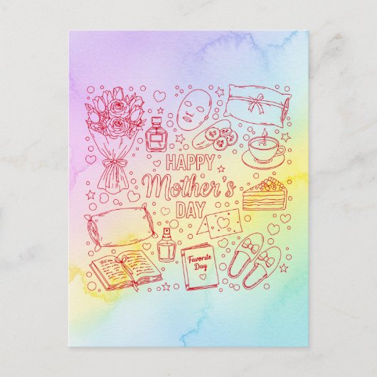 Elegante Moederdag Kunst Briefkaart (Voorkant)