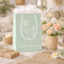 Elegante Moederdag Mintgroene Eenvoudige Bloemen