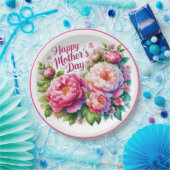 Elegante Moederdag Roze Bloemen Papier Bord (Feest)