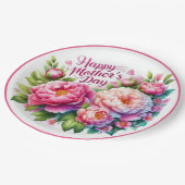 Elegante Moederdag Roze Bloemen Papier Bord (Gekanteld)