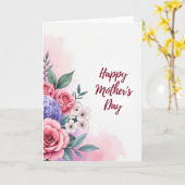 Elegante Moederdag Script Wenskaart Kaart (Gele Bloem)