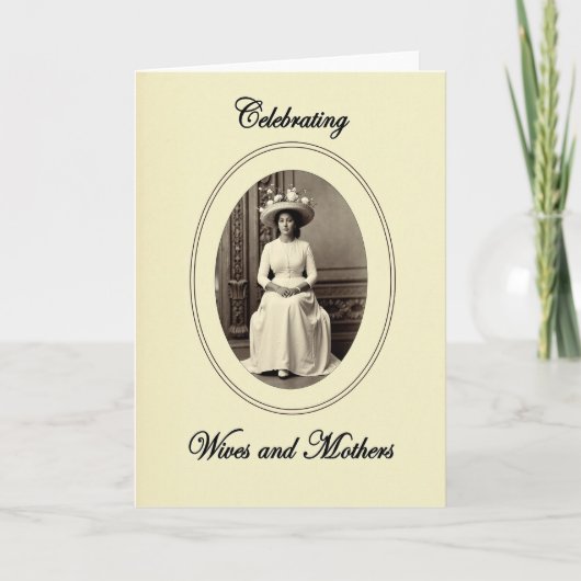 Elegante Moederdag Vrouw Kaart (Voorkant)