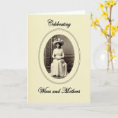 Elegante Moederdag Vrouw Kaart (Gele Bloem)