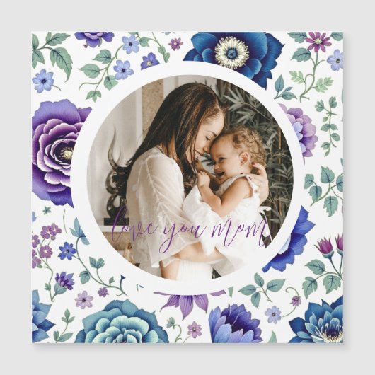 Elegante Moederdagkaart met bloemen (Voorkant)