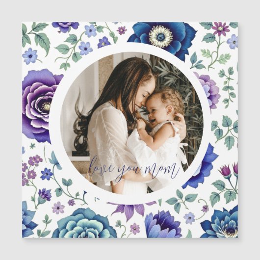 Elegante Moederdagkaart met bloemen (Voorkant)