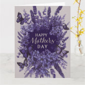 Elegante Moederdagkaart met paarse lavendel Kaart (Gele Bloem)