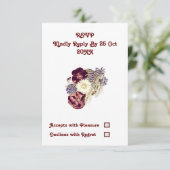 Elegante Moerbei Rurale Bloemen Bruiloft RSVP (Staand voorkant)