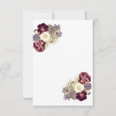 Elegante Moerbei Rurale Bloemen Bruiloft RSVP (Achterkant)