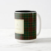 Elegante mok met plaid motief en monogram (Voorkant rechts)