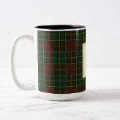 Elegante mok met plaid motief en monogram (Links)