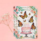 Elegante Monarch & Cake Verjaardag Kaart