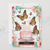 Elegante Monarch & Cake Verjaardag Kaart (Achterkant)