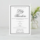 Elegante Monochome bruiloft uitnodiging (Staand voorkant)