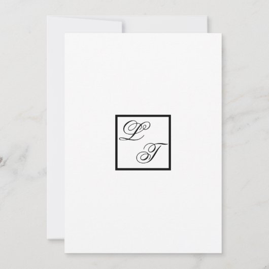 Elegante Monochome bruiloft uitnodiging (Achterkant)