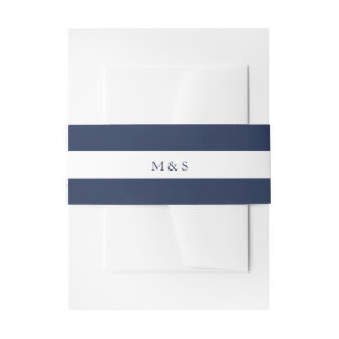Elegante Monochromatische Blauwe Gepersonaliseerde Uitnodigingen Wikkel