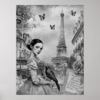 Elegante monochromatische Victoriaans Gothic meisj