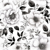 Elegante monochrome bloemen deken in grijze tinten