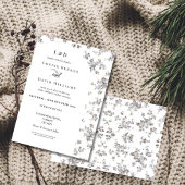 Elegante Monochrome Bloemen Klassieke Huwelijk Kaart