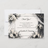 Elegante Monochrome Bruiloft Bedankkaart (Voorkant)