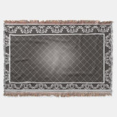 Elegante Monochrome Damask Gooi Deken (Voorkant)