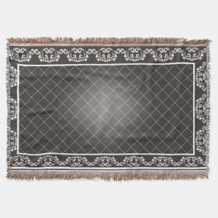 Elegante Monochrome Damask Gooi Deken
