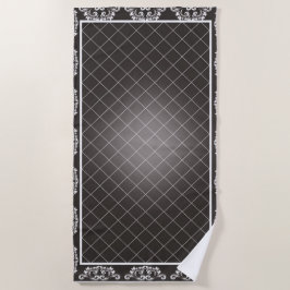 Elegante Monochrome Damask strandlaken