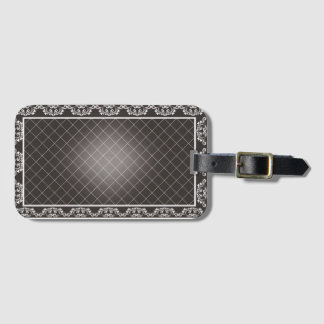 Elegante Monochrome Damask strandlaken Bagagelabel