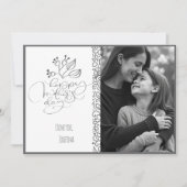 Elegante monochrome fotominimalist feestdagenkaart (Voorkant)