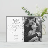 Elegante monochrome fotominimalist feestdagenkaart (Staand voorkant)