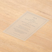 Elegante Monochrome Initialen Acryl Uitnodigingen (Laagn)