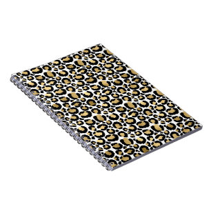 Elegante monochrome luipaardvlekken wilde glamour notitieboek