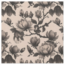 Elegante  monochrome Magnolia stof