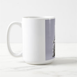 Elegante monochrome olifantenkunst koffiemok