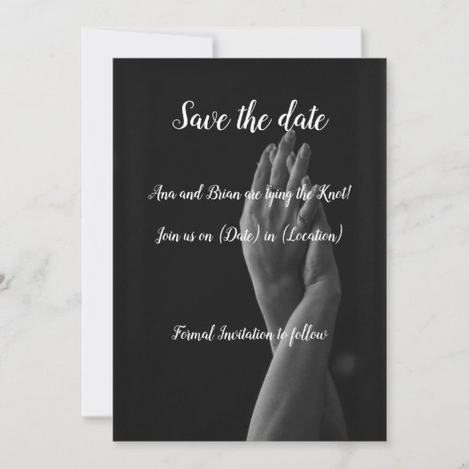 Elegante monochrome Save the Date kaart (Voorkant)