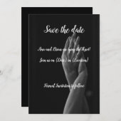 Elegante monochrome Save the Date kaart (Voorkant / Achterkant)