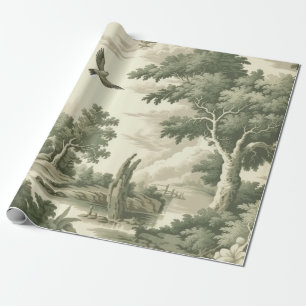 Elegante monochrome toile - dorp en ballon cadeaupapier