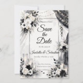 Elegante Monochrome Trouwdag Save The Date (Voorkant)