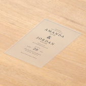 Elegante Monochrome Typografie Acryl Uitnodigingen (Laagn)