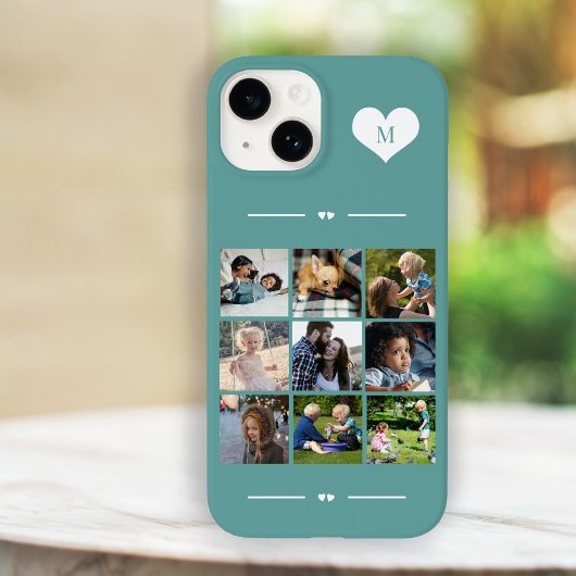 Elegante monogram 9 foto collage Case-Mate iPhone case