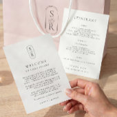 Elegante Monogram Aangepaste Trouw Welkomsttas Mini Tote Bag