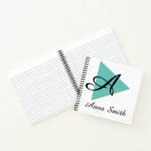 Elegante Monogram Abstract Teal Journaal Notitieboek (Binnen)