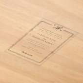 Elegante Monogram Acryl Trouw Uitnodiging (Laagn)